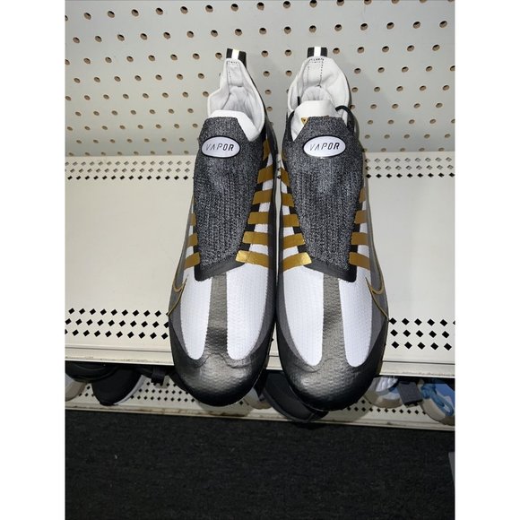 Nike Vapor Edge Elite 360 Black Metallic Gold Mens Football Cleats Size 16 main image 5